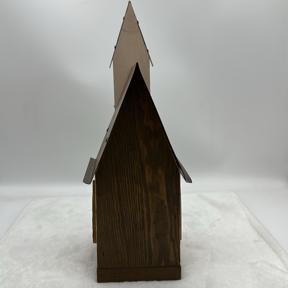 Church Wooden & Metal BirdHouse Decoration - Picture 5 of 8